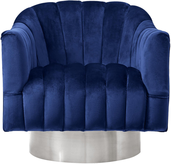 Farrah Navy Velvet Accent Chair