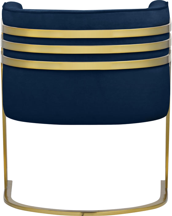 Rays Navy Velvet Accent Chair