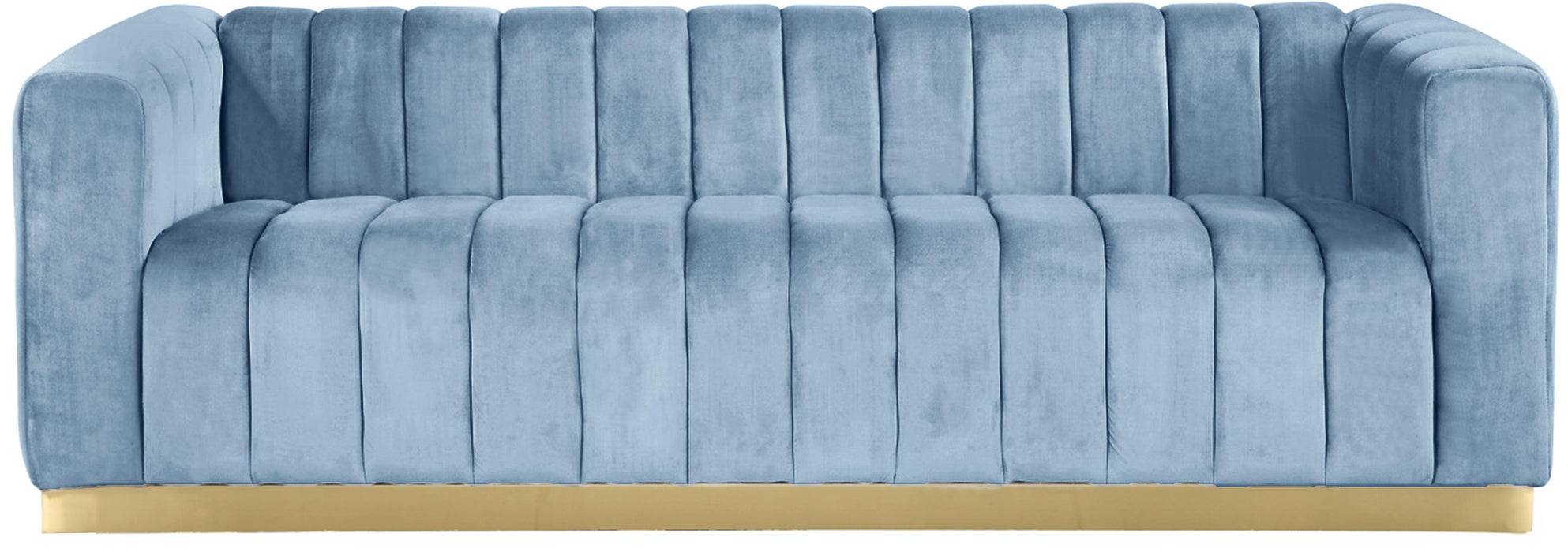 Marlon Sky Blue Velvet Sofa