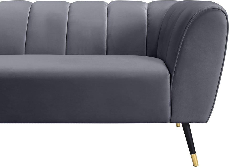Beaumont Grey Velvet Sofa
