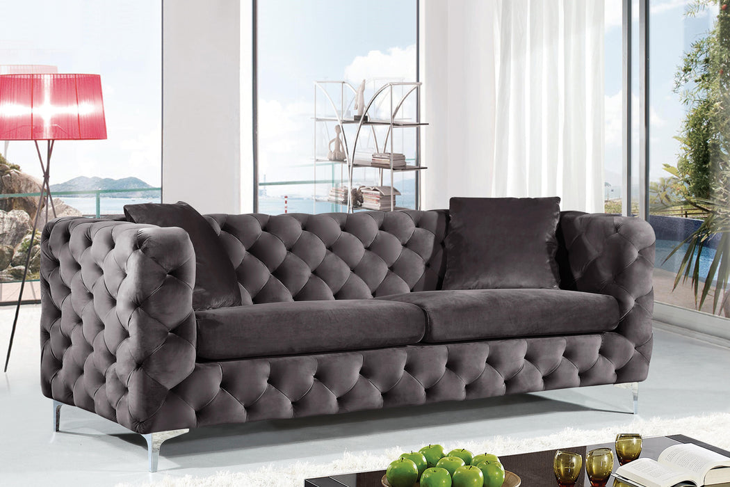 Scarlett Grey Velvet Sofa
