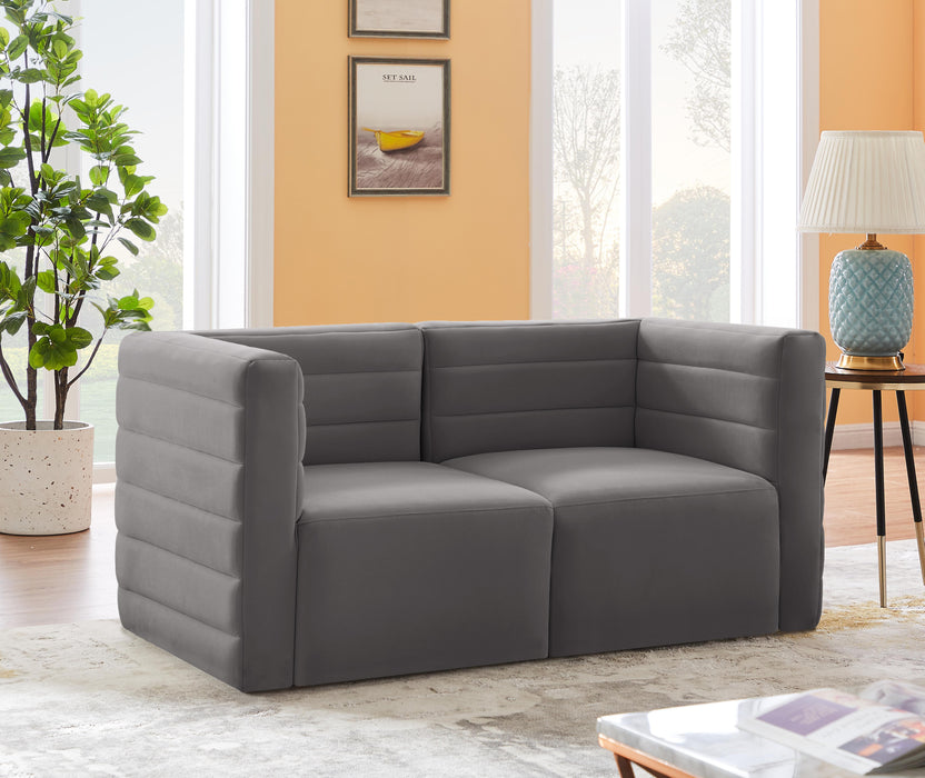 Quincy Grey Velvet Modular Sofa