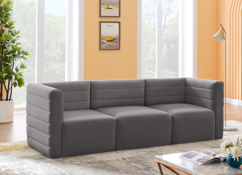 Quincy Grey Velvet Modular Sofa