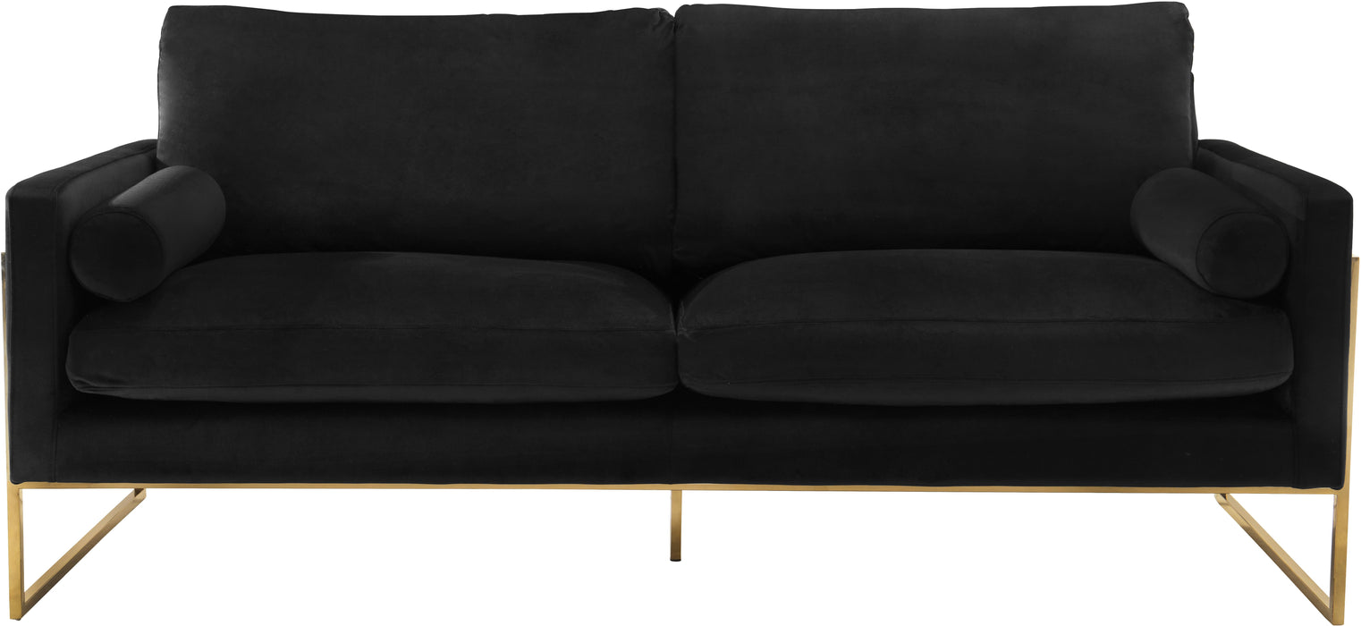 Mila Black Velvet Sofa