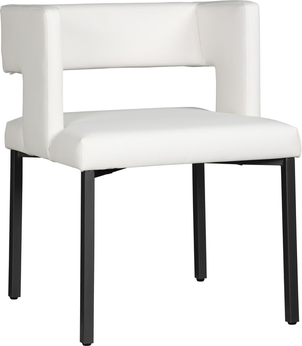 Caleb White Faux Leather Dining Chair
