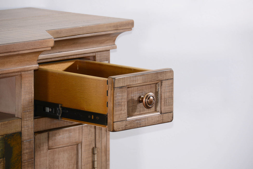 72" Media Console With Electric Fireplace - Desert Rock