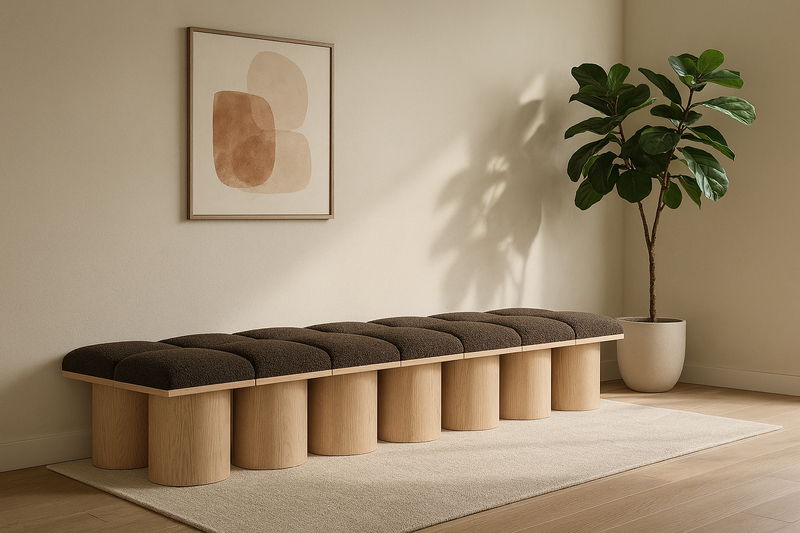 Pavilion - 14 Piece Modular Bench With Natural Base