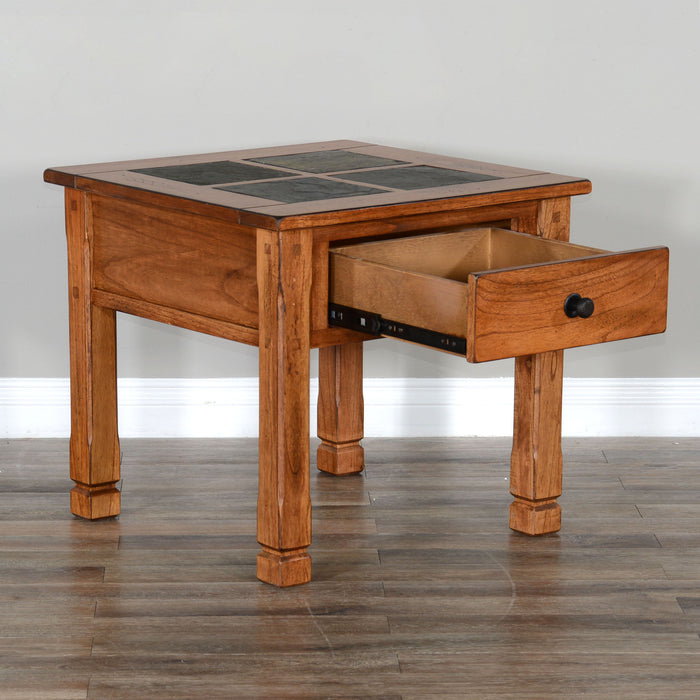 Sedona - Transitional Wood End Table - Rustic Oak
