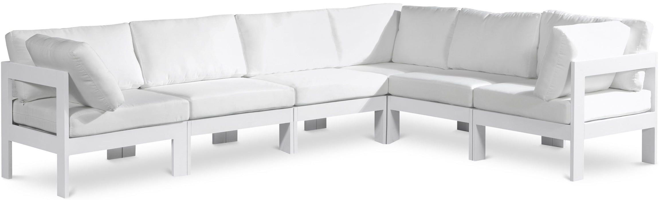 Nizuc - Outdoor Patio 6 Piece Modular Sectional With White Frame