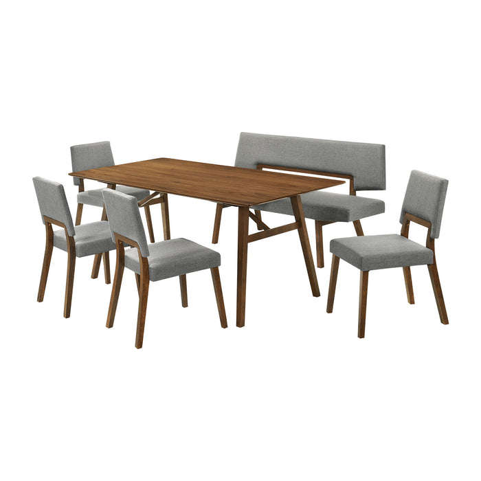 Channell - Walnut Wood Dining Table Set
