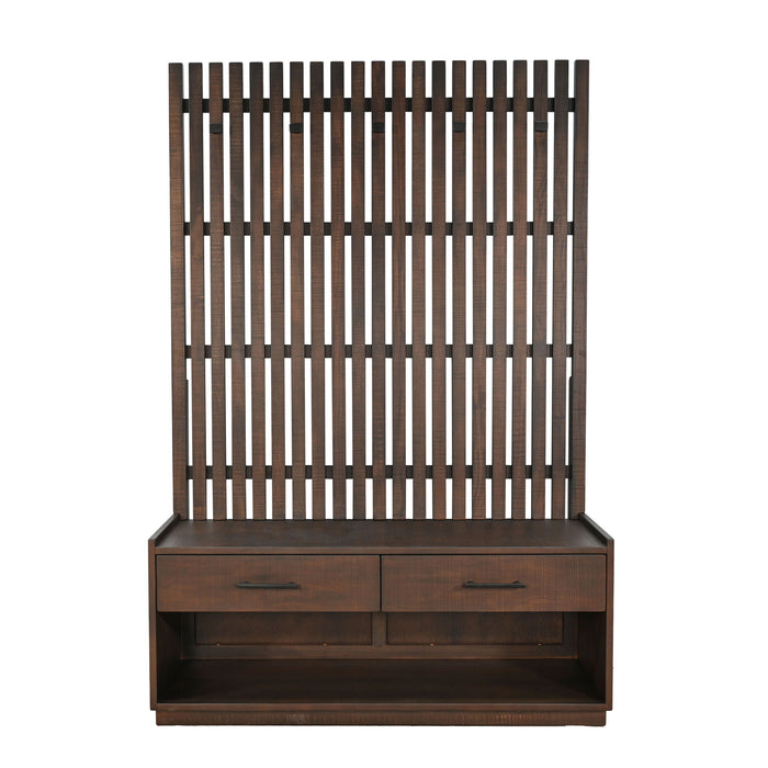 Eliza - Hall Tree With Bench - Tobacco Leaf