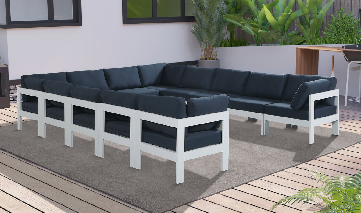 Nizuc - Outdoor Patio 12 Piece Modular Sectional With White Frame