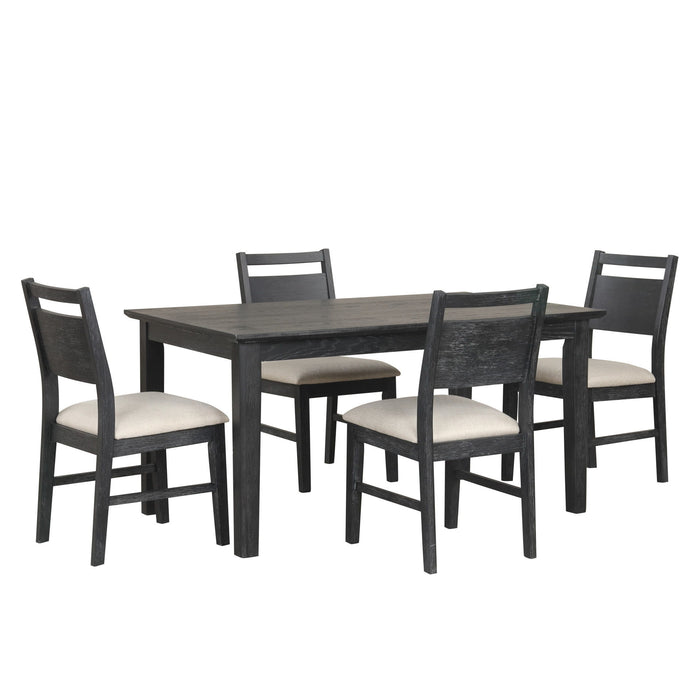 Sable Crest - 5 Piece Set (Rectangle Dining Table & 4 Chairs) - Black