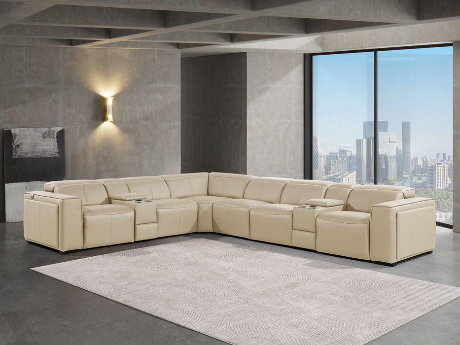 1224 - 8-Piece L-Shaped Sectional Sofa In With 4 Power Recliners & Power Headrests