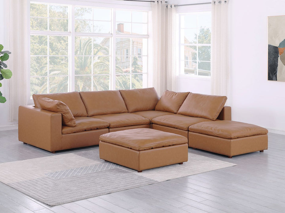 1100 - 6-Piece Right Arm Facing 3-Seat Sectional (Top-Grain Italian Leather)
