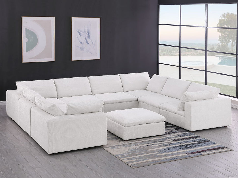 1100 - 9-Piece U-Shaped Sectional In Italian Fabric - Pearl