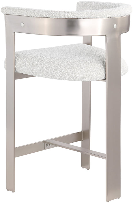 Romeo - Boucle Counter Stool With Silver Base (Set of 2)