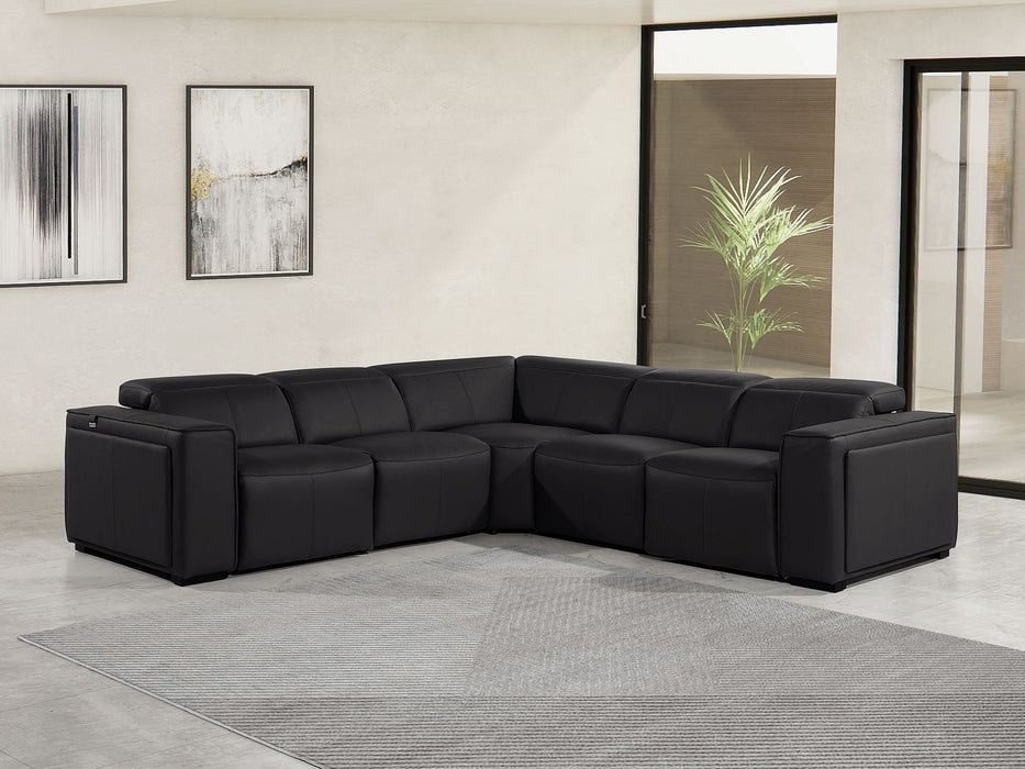 1224 - 5-Piece L-Shaped Sectional Sofa In With 3 Power Recliners & Power Headrests