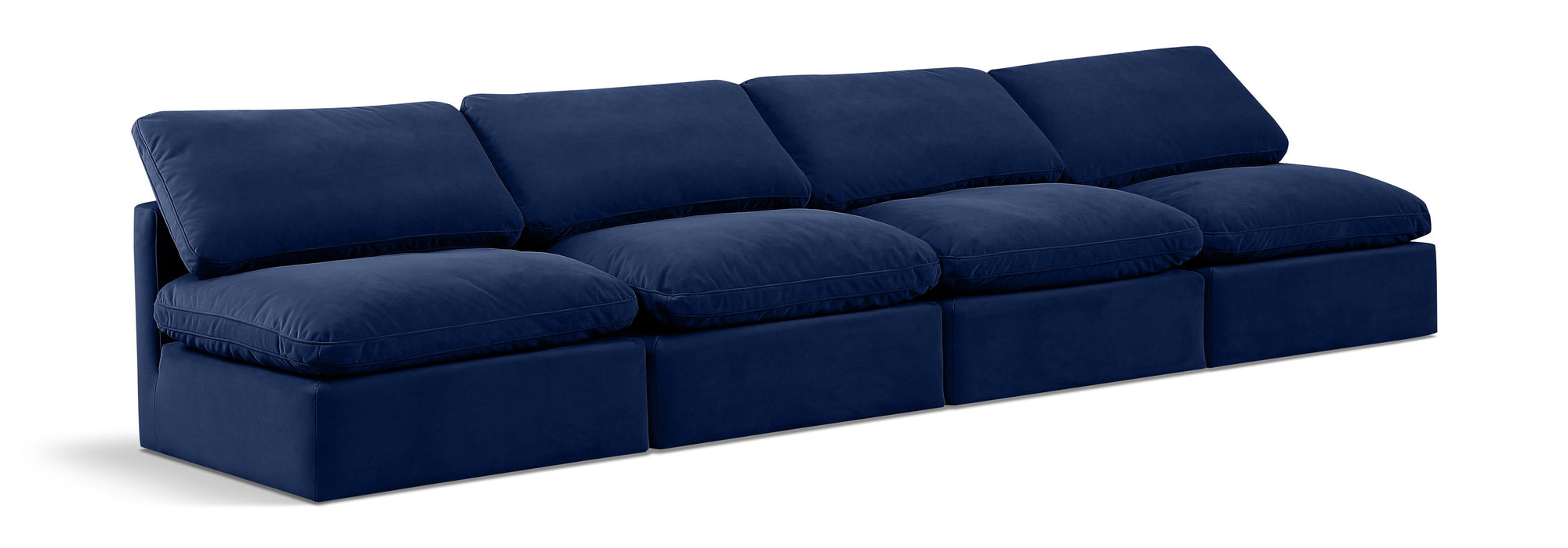 Indulge - Velvet 4 Seat Modular Armless Sofa