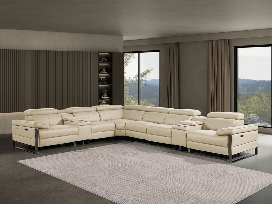 1246 - 8-Piece L-Shaped Modular Power Reclining Sectional With 4 Power Recliners And Power Headrests