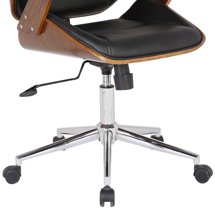 Century - Office Chair Veneer Back With Multifunctional Mechanism - Black / Walnut