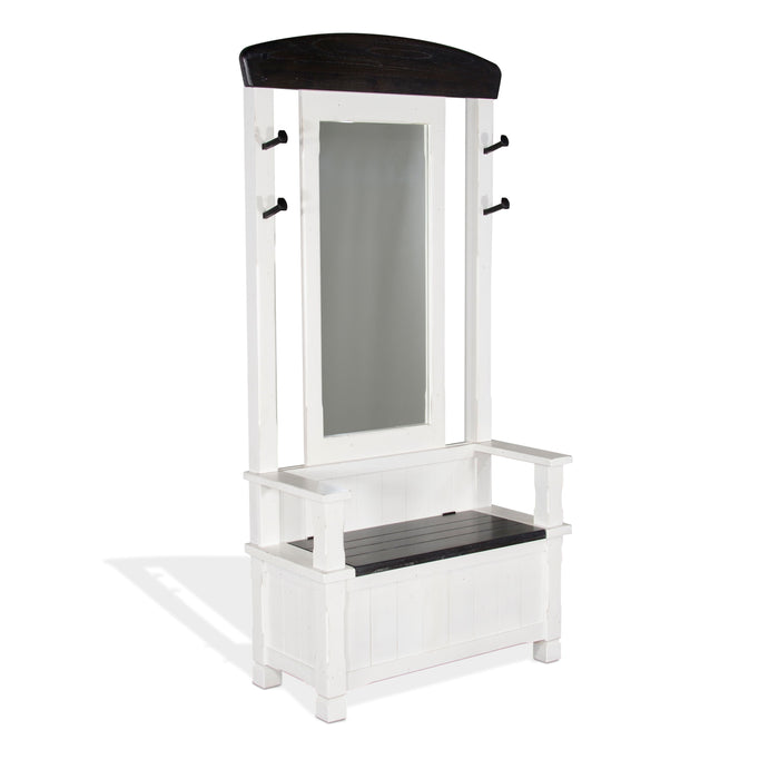 Carriage House - Hall Tree - Cottage White / Europen Dark