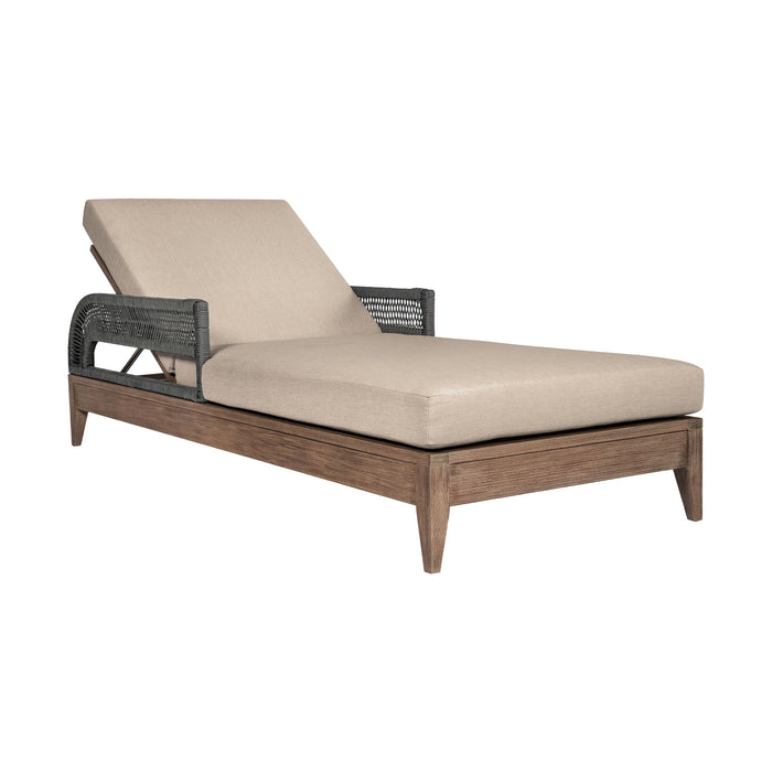 Orbit - Outdoor Patio Chaise Lounge Chair - Weathered Eucalyptus / Taupe