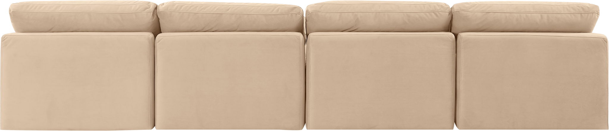 Indulge - Velvet 4 Seat Modular Armless Sofa