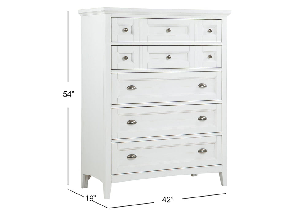 Heron Cove - Two Tone Drawer Chest - Chalk White And Dovetail Grey