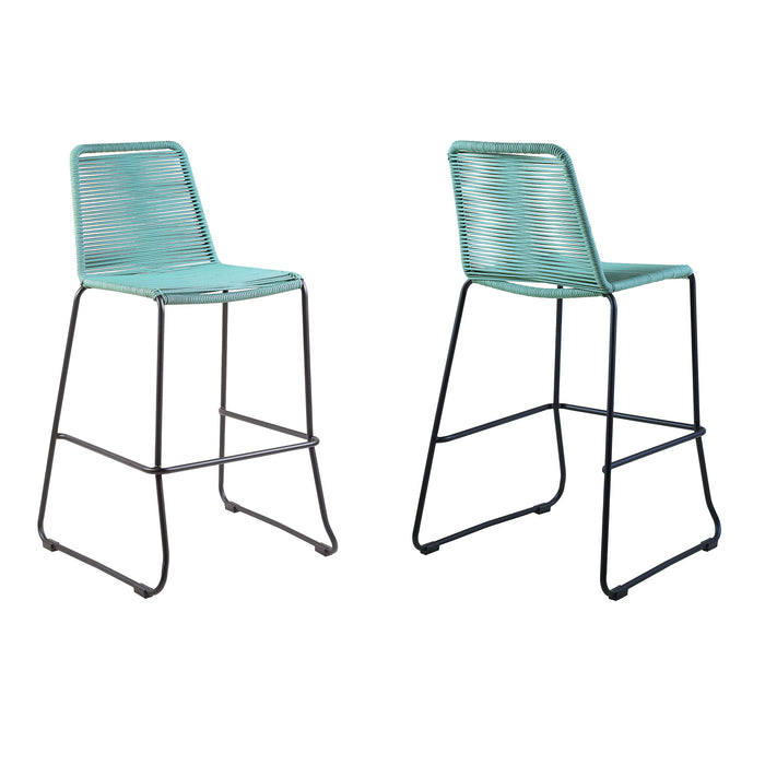 Shasta - Outdoor Metal And Rope Stackable Stool (Set of 2)