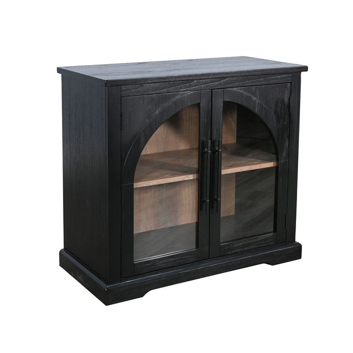 Elena - Modern Wood Display Cabinet With Arched Glass Doors