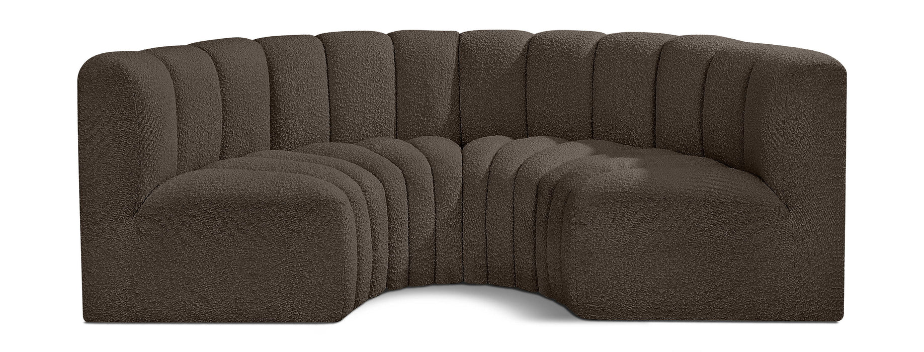 Arc - Boucle Fabric 4 Piece U-Shaped Modular Sofa