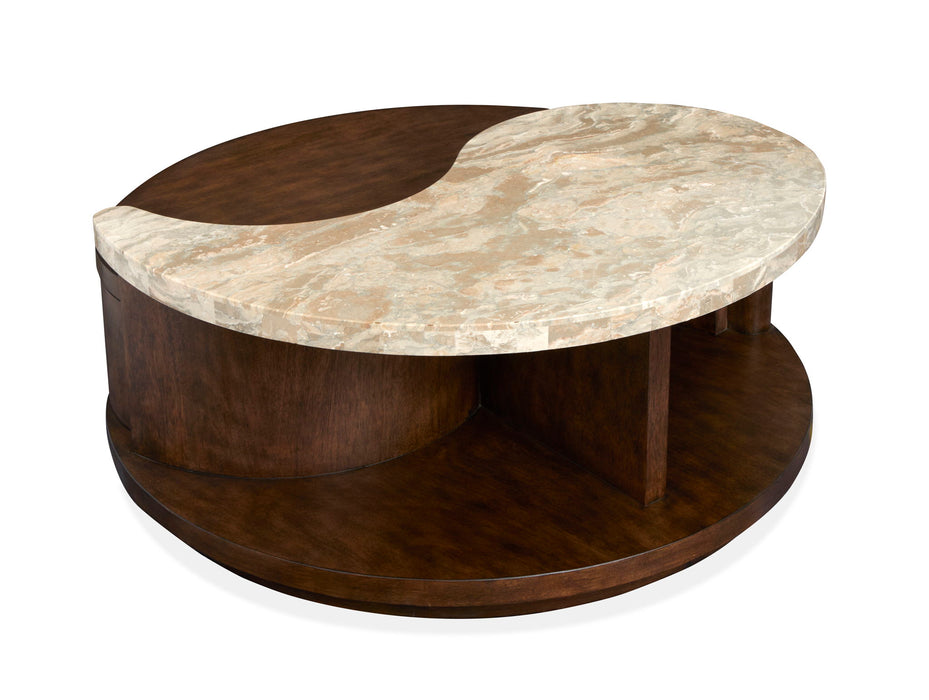 McPherson - Round Cocktail Table With Casters - Burnt Umber