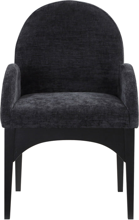 Waldorf - Chenille Dining Arm Chair With Black Legs