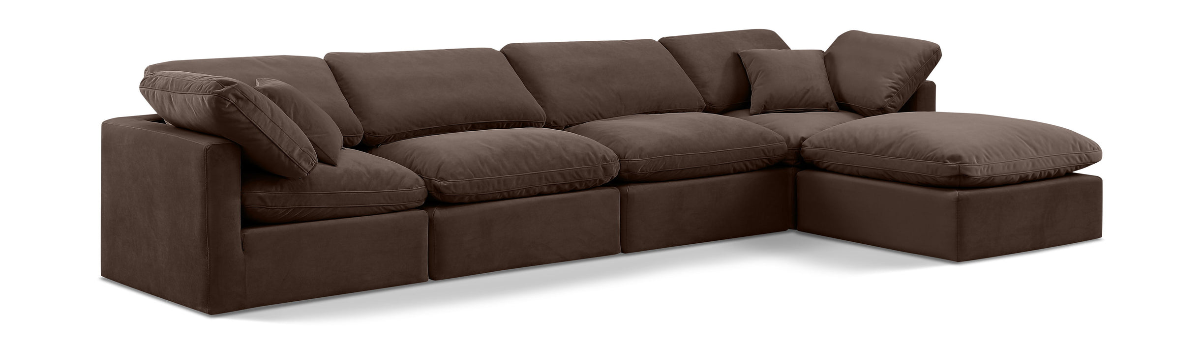 Indulge - Velvet 5 Piece Modular Sectional With Chaise