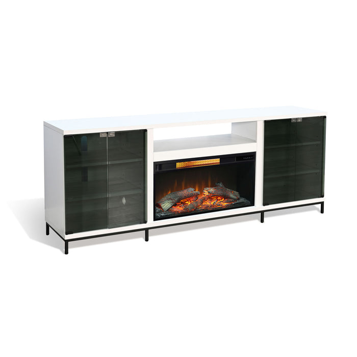 70" Media Console With Electric Fireplace