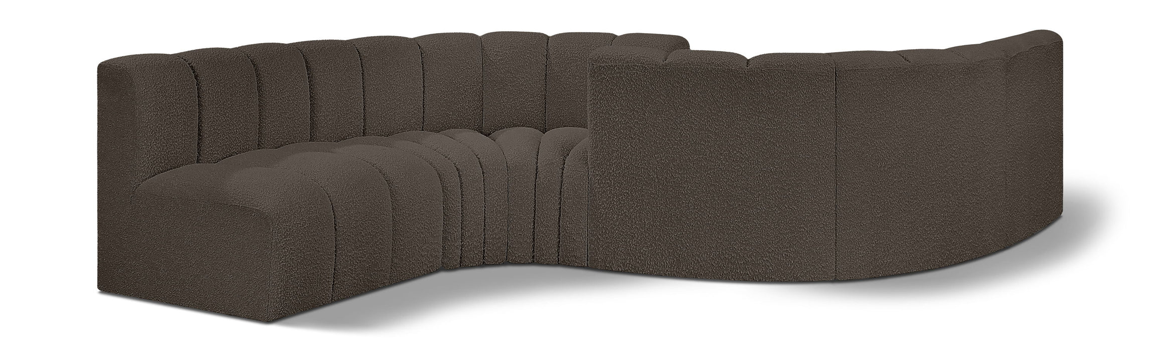 Arc - Boucle Fabric 6 Piece Modular Sofa - Black