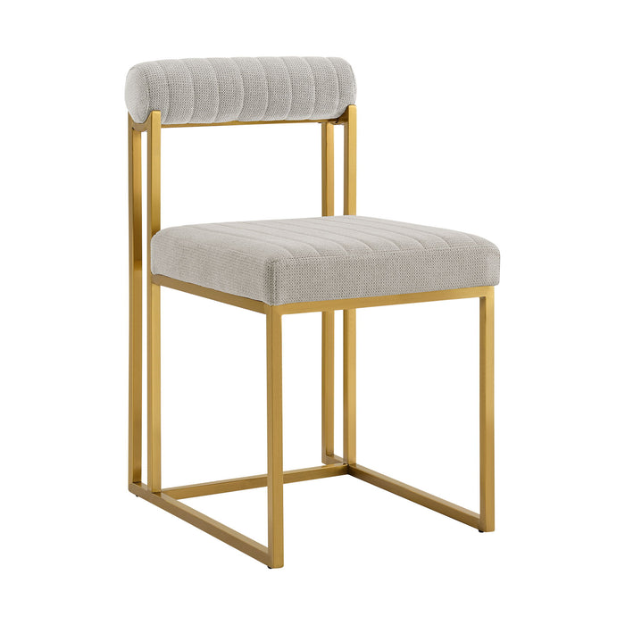 Anastasia - Dining Chair (Set of 2) - Gold Brushed / Taupe