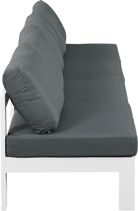 Nizuc - Outdoor Patio 4 Seat Armless Modular Sofa With White Frame