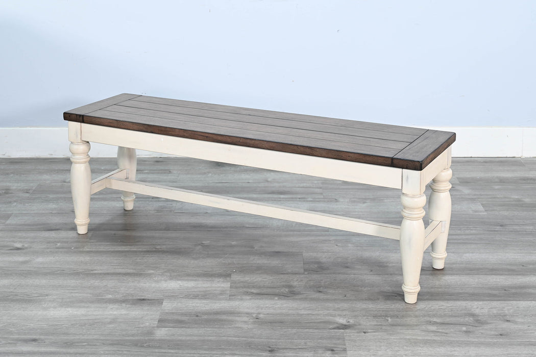 Pasadena - Bench With Mindi Veneer Seat - Buckskin / Marble White