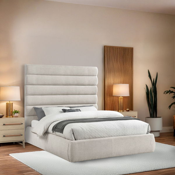 Adam - Linen Fabric Bed With 70.5" Headboard