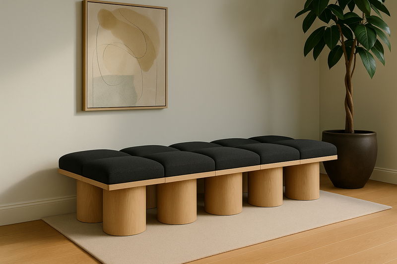 Pavilion - 10 Piece Modular Bench With Natural Base