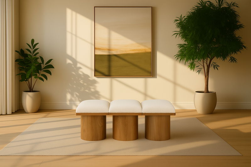 Pavilion - 3 Piece Modular Bench With Brown Base