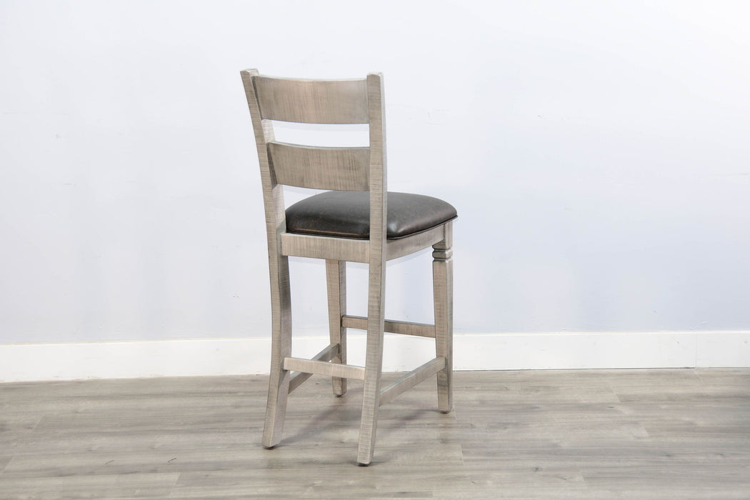 Alpine - Bar Ladderback Barstool, Cushion Seat (Set of 2) - Gray