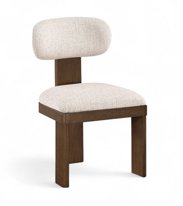 Timbra - Linen Textured Fabric Upholstered Dining Chair (Set of 2) - Walnut Base
