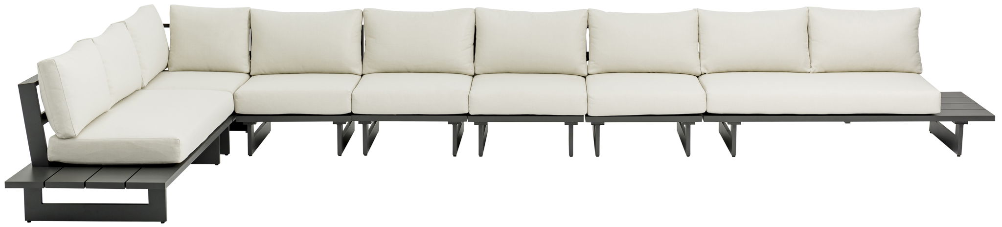 Maldives - 7 Piece Water Resistant Outdoor Patio Modular Sectional With Gray Base