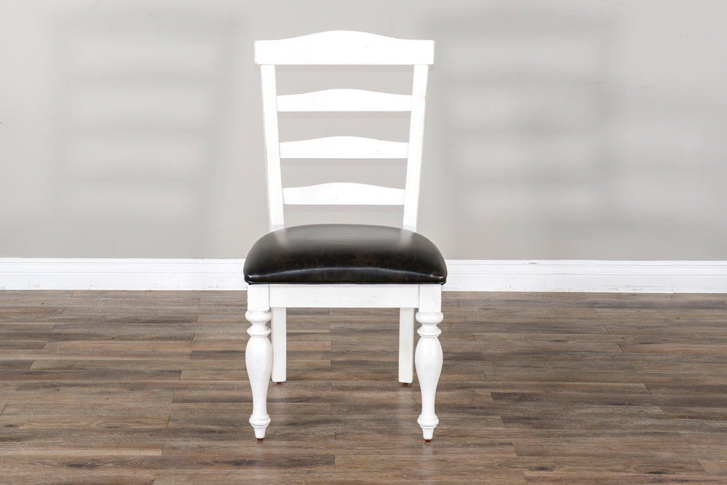 Carriage House - Ladderback Chair (Set of 2) - Cottage White / Europen Dark