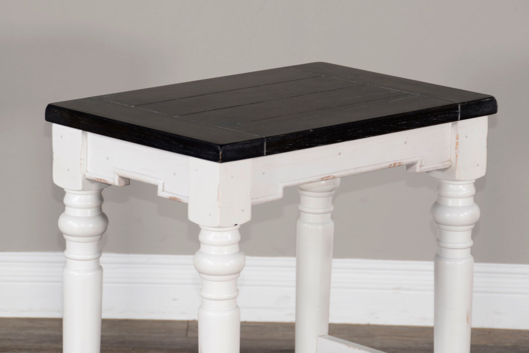 Carriage House - Stool Wih Wood Seat - Cottage White / Europen Dark