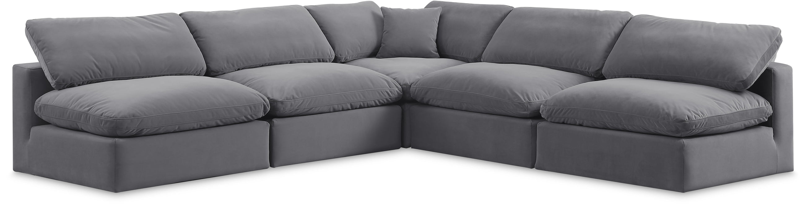 Comfy - 5 Piece Velvet Modular Corner Armless Sectional