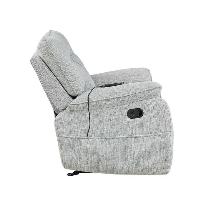 Chablis - Glider Recliner With Heat And Massage - Mist Gray